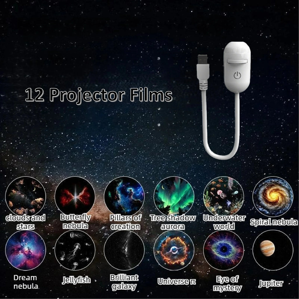 Galaxy Star Projector Night Light 2 in 1 Mini Starry Sky Ambient Lamp for Kids Bedroom Party Atmosphere Decor LED Night Lamp