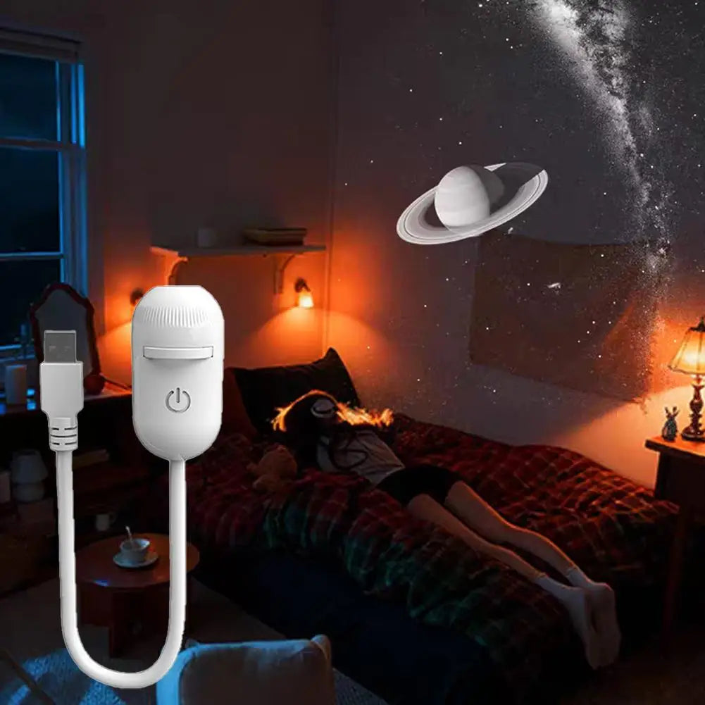 2-in-1 Galaxy Starry Sky Projector Portable 360° Rotate Mini LED Night Light Atmosphere Decor for Bedroom Home Party